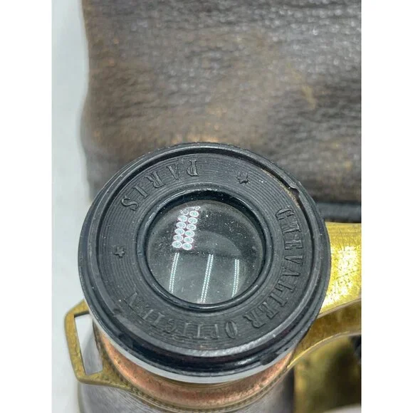 Antique Chevalier Opticien Paris Opera Glasses Case & Red Satin Interior - Picture 8 of 14